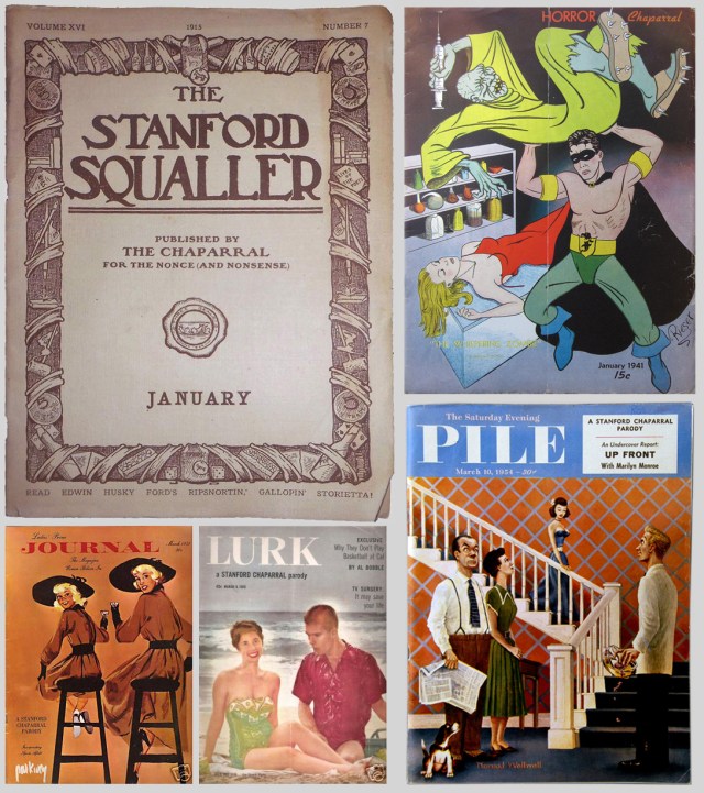 Covers of five Stanford parodies