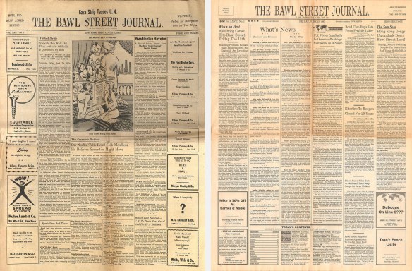 Bawl Street Journals from 1957 and 1997