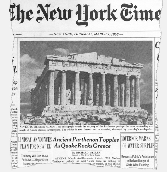 Parthanon falls in the Lampoon's Times