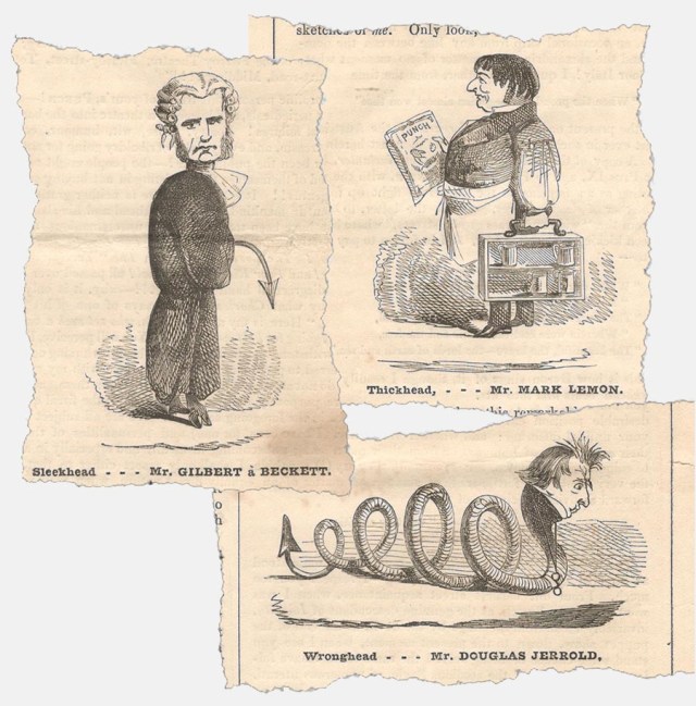 Caricatures of three Punch men