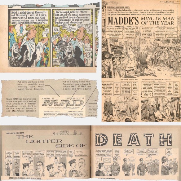 Panels from Mad self-parodies,