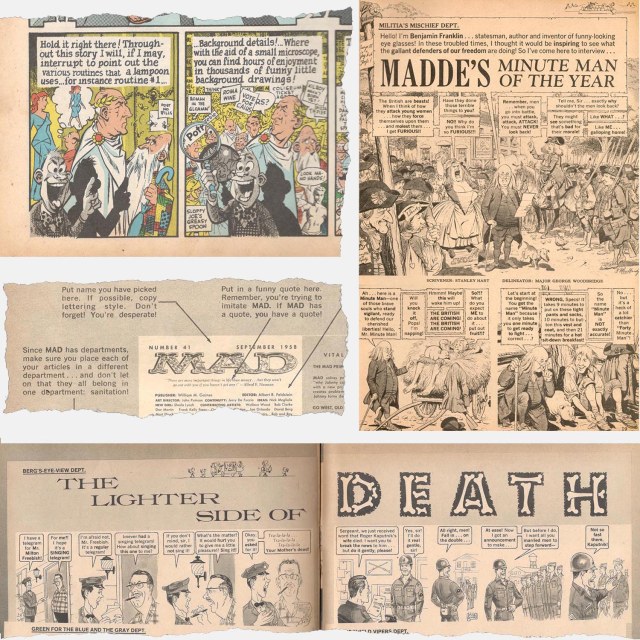 Panels from Mad self-parodies,