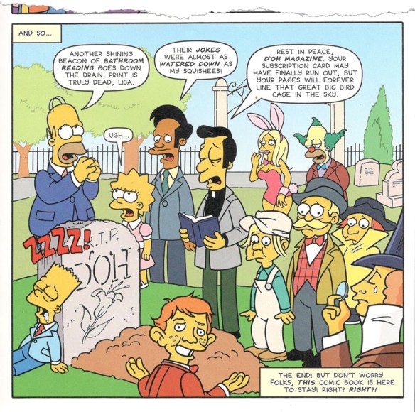 Simpson's panel of "Doh!" mag's funeral