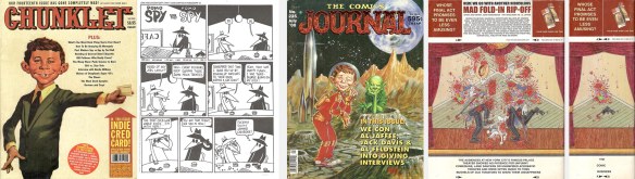 Pages from Chunklet and Comics Journal