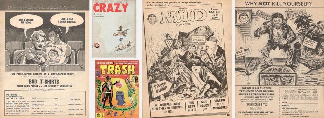 Pages from Crazy and Trash magazines.