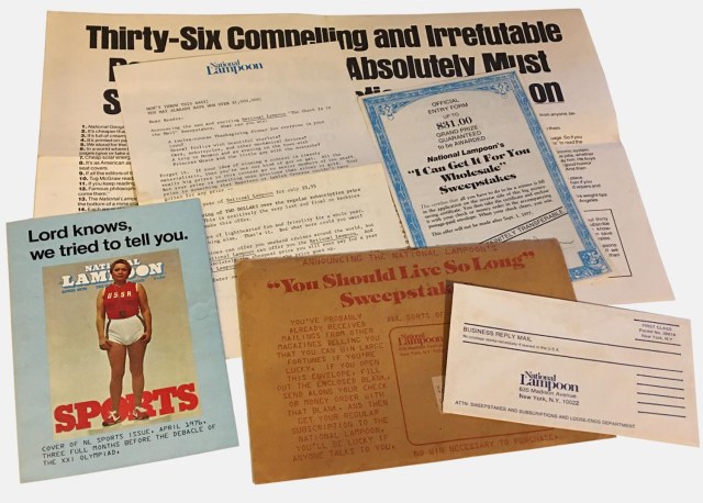 National Lampoon subscription renewal packet